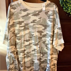 aerie Camo Short Sleeve Tee in Beige and Olive